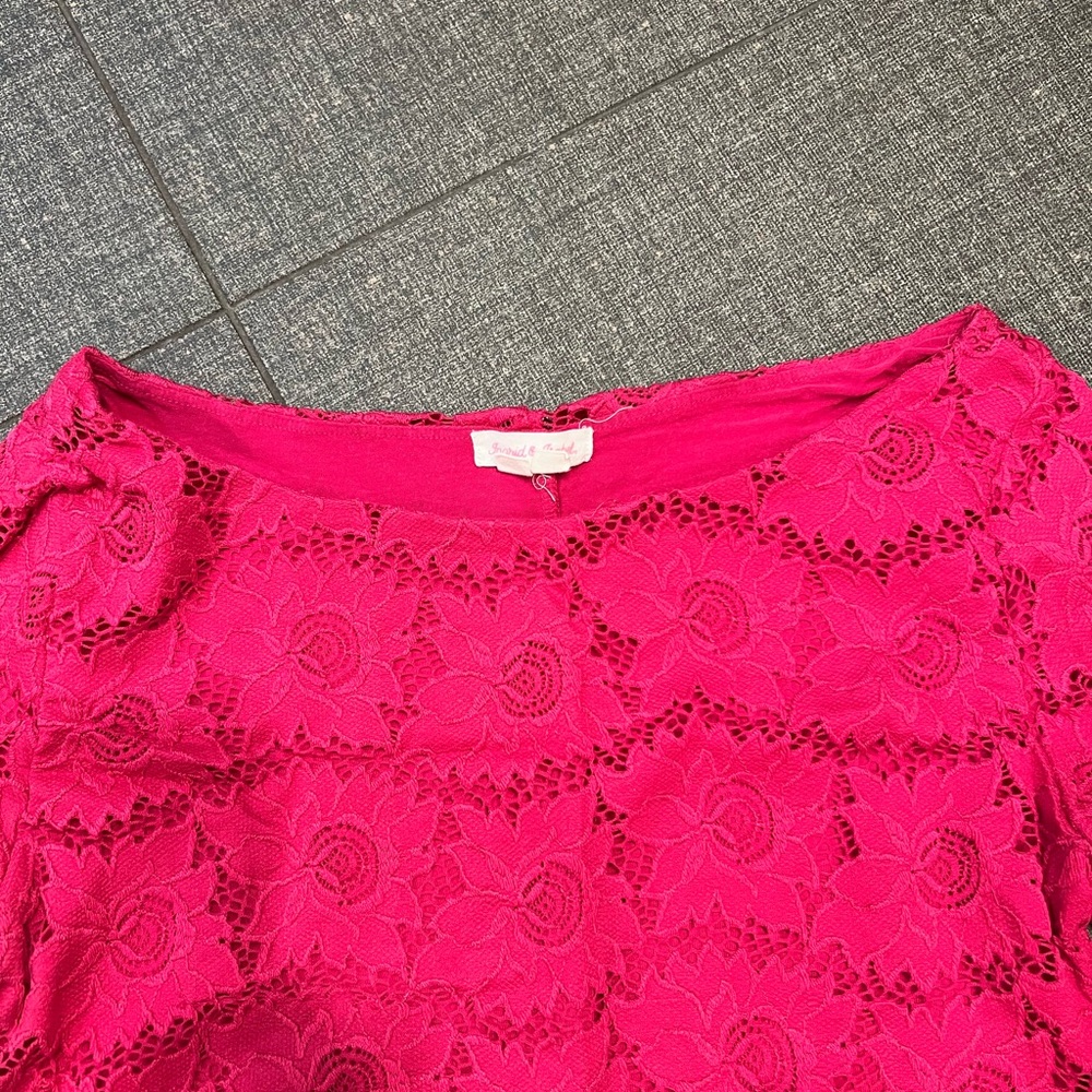 Ingrid and Isabel lace midi tailored maternity dress in pink size medium - Picture 3 of 10